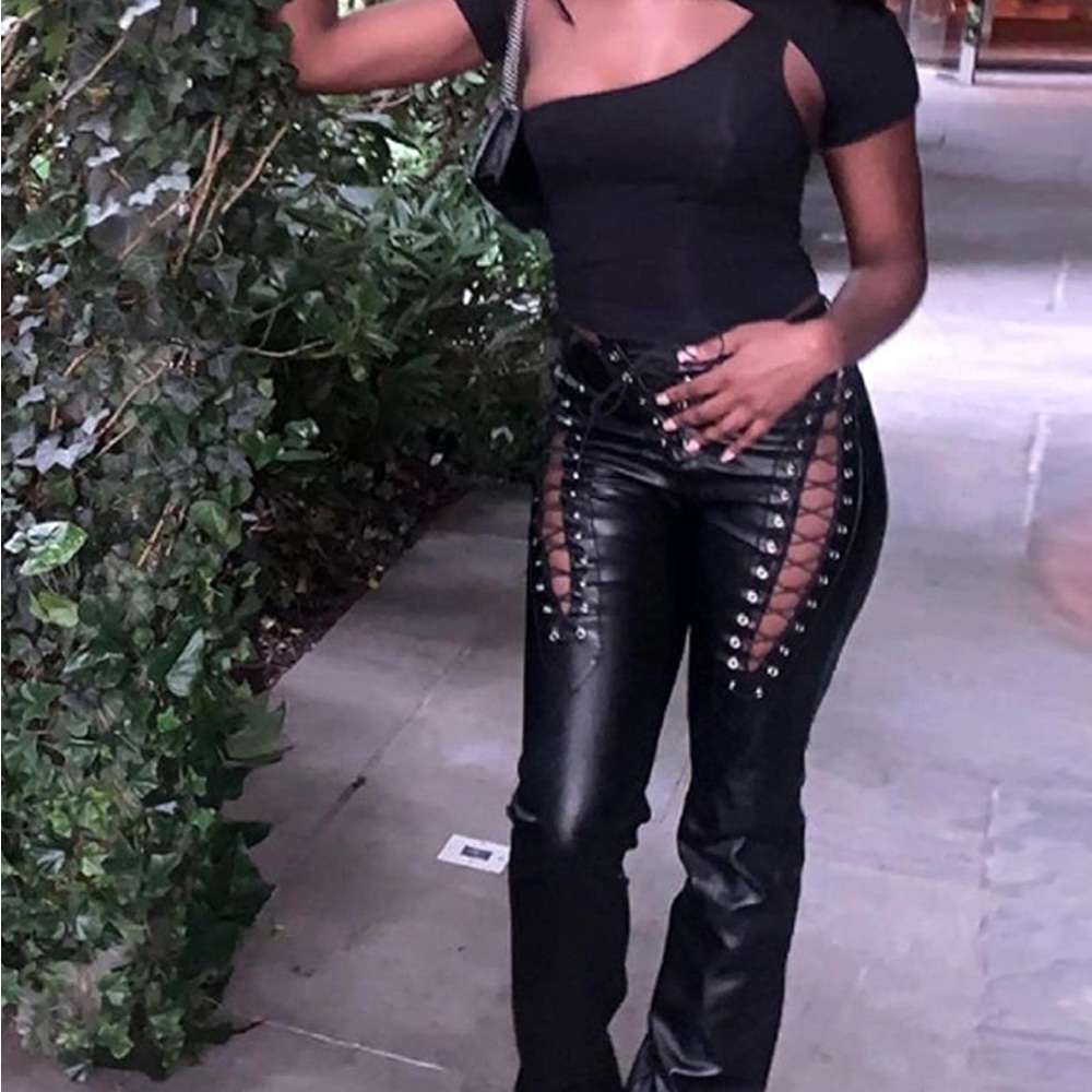XXXITICAT lace up leather pants